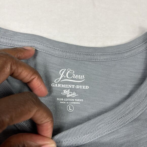 J.Crew Slub Cotton T-Shirt Size Large Gray Soft Lightweight Casual Classic Tee - Picture 4 of 10